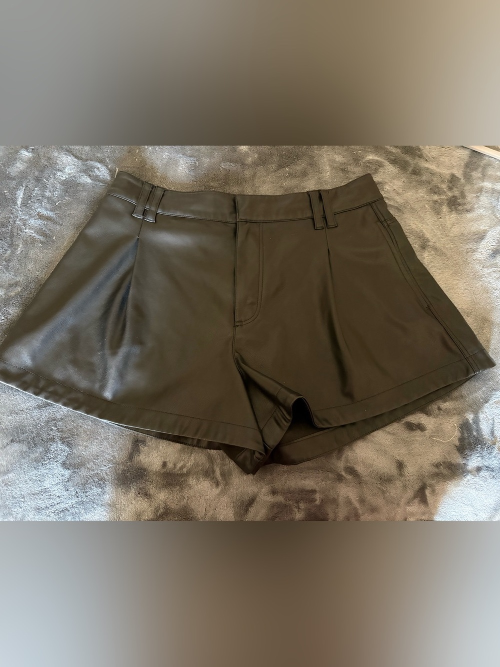 We The Free Black Faux Leather Waistband Shorts